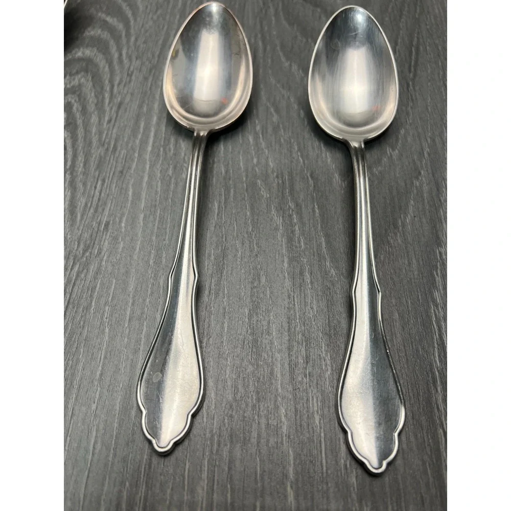 Vtg Solingen Rostfrei Tablespoon Lot of 2 Silver Plate 100 Flatware